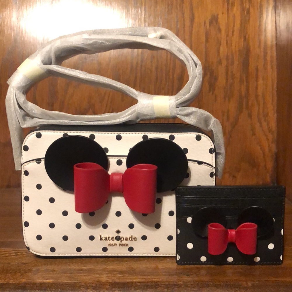 NWT-Disney x Kate Spade New York-Minnie Mouse Camera Bag & Card Holder-$368